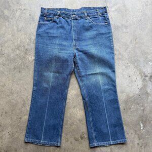 Vintage Levis 517 Jeans 40X26 Mens Blue Dark Wash Bootcut Orange Tab 80s